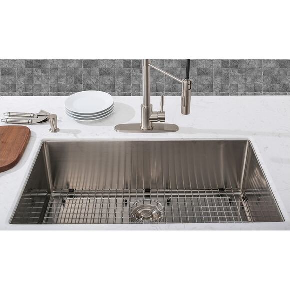 Sink Bottom Grid Stainless 28-3/8" x 14-3/16", Rear Drain NDG2915R Serene Valley - Picture 3 of 3